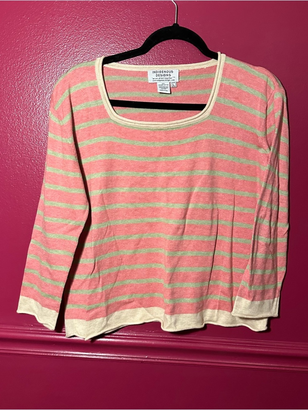 Indigenous Designs striped cotton sweater